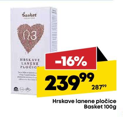 Hrskave lanene pločice Basket 100g