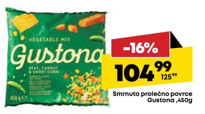 Smrznuto prolećno povrće Gustona, 450g
