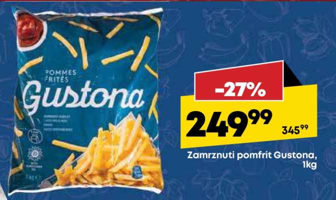 Zamrznuti pomfrit Gustona, 1kg