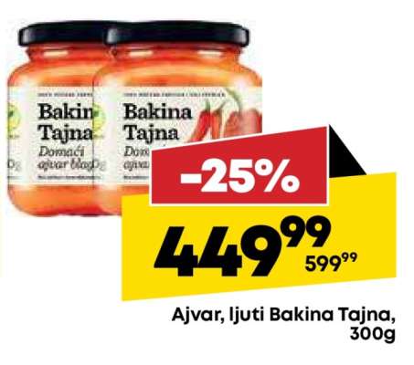 Ajvar, ljuti Bakina Tajna, 300g