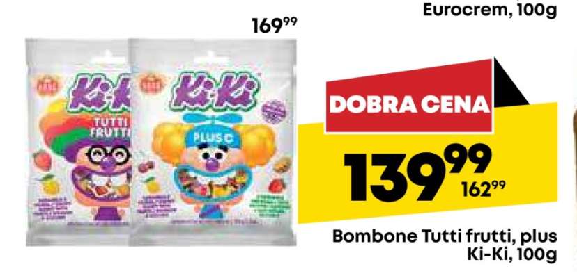 Bombone Tutti frutti, plus Ki-Ki, 100g