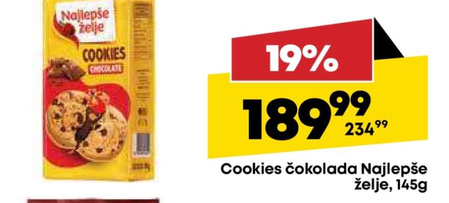 Cookies čokolada Najlepše želje, 145g