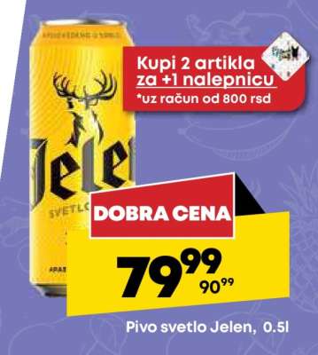 Pivo svetlo Jelen 0.5l