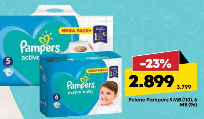Pelene Pampers 5 MB (110), 6 MB (96)