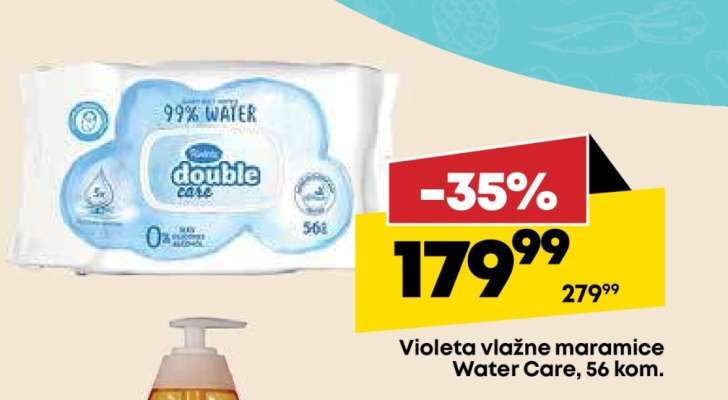 Violeta vlažne maramice Water Care, 56 kom.