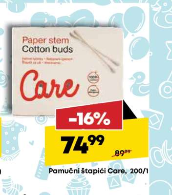 Pamučni štapići Care, 200/1