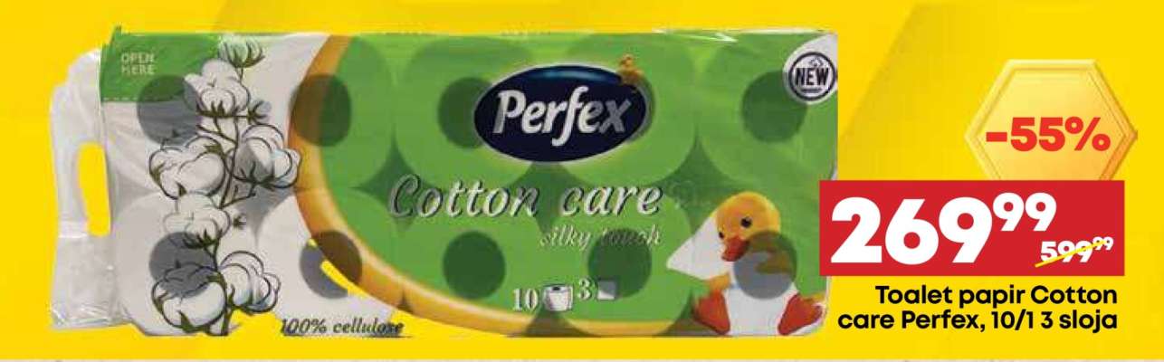 Toalet papir Cotton care Perfex, 10/3 sloja
