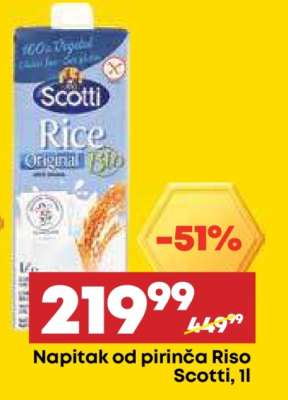 Napitak od pirinča Riso Scotti, 1l