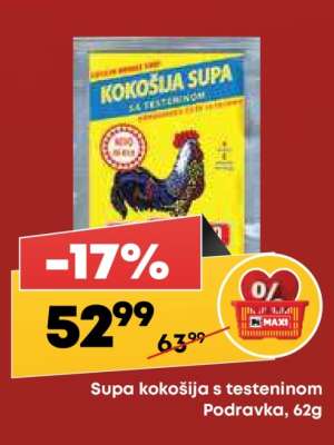 Supa kokošija s testeninom Podravka , 62g
