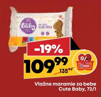 Vlažne maramie za bebe Cute Baby, 72/1
