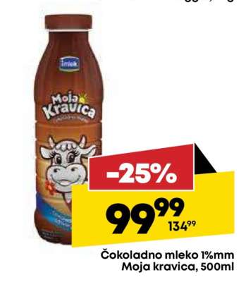 Čokoladno mleko 1 % mm Moja kravica , 500ml