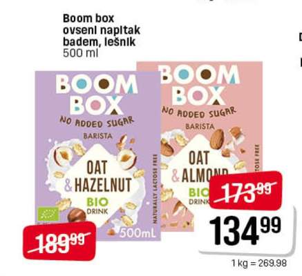 Boom box ovseni napitak badem, lešnik