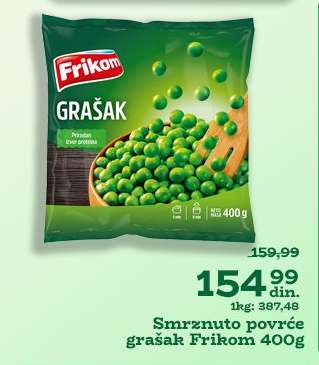 Smrznuto povrće grašak Frikom 400g