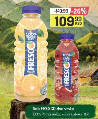 Sok Fresco dve vrste