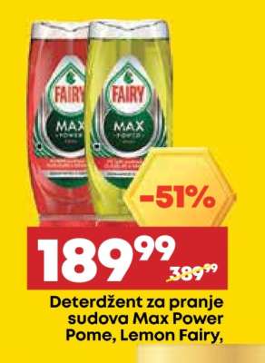 Deterdžent za pranje sudova Max Power Pome, Lemon Fairy