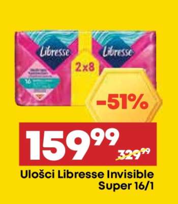 Ulošci libresse Invisible Super 16/1