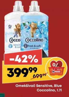 Omekšivač Sensitive, Blue Coccolino, 1.7l
