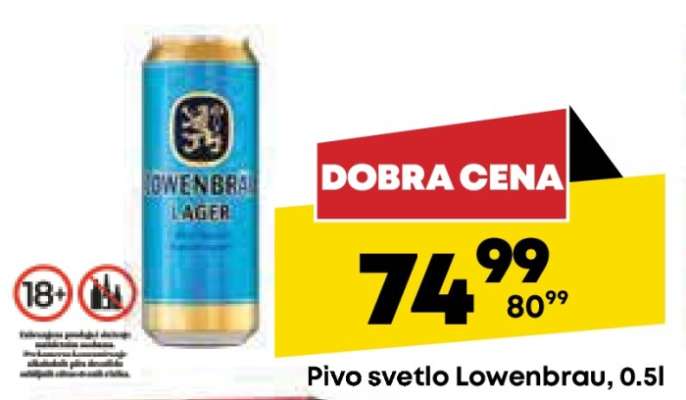 Pivo svetlo Lowenbrau 0.5l
