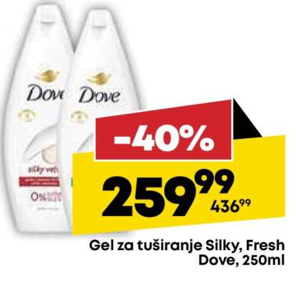 Gel za tuširanje Silky, Fresh Dove, 250ml