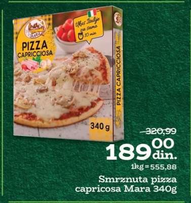 Smrznuta pizza capricosa Mara 340g