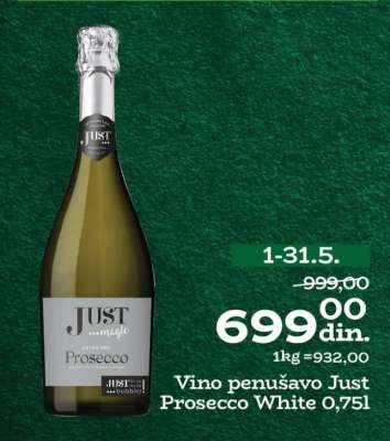 Vino penušavo Just Prosecco White 0,75l