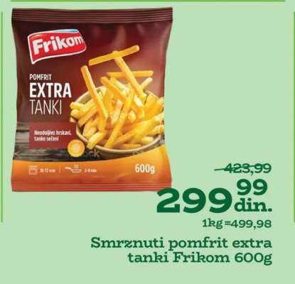 Smrznuti pomfrit extra tanki Frikom 600g
