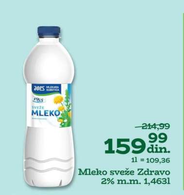 Mleko sveže Zdravo 2% m.m.