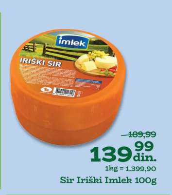 Sir Iriški Imlek 100g