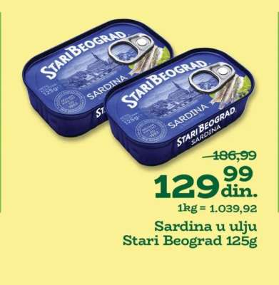 Sardina u ulju Stari Beograd 125g