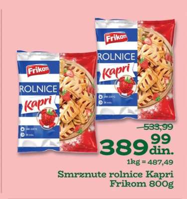 Smrznute rolnice Kapri Frikom, 800g