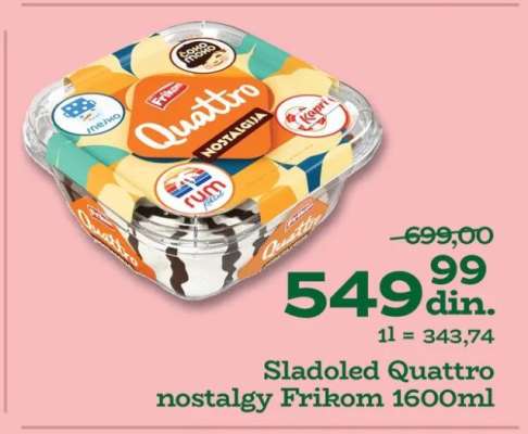 Sladoled Quattro nostalgy Frikom 1600ml