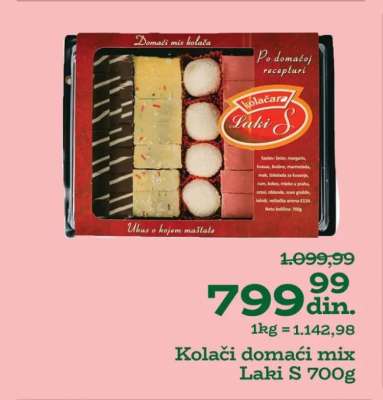 Kolači domaći mix Laki S 700g