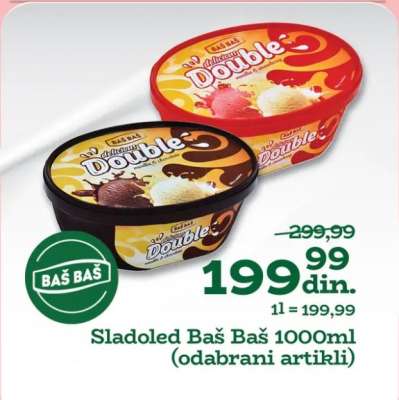 Sladoled Baš Baš 1000ml