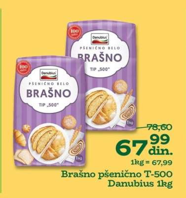 Brašno pšenično T-500 Danubius 1kg