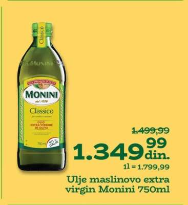 Ulje maslinovo extra virgin Monini 750ml