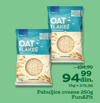 Pahuljice ovsene 250g Fun&Fit
