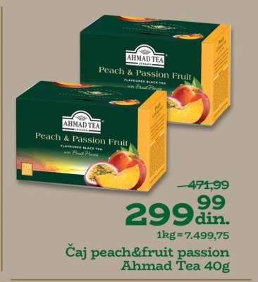 Čaj peach&fruit passion Ahmad Tea 40g