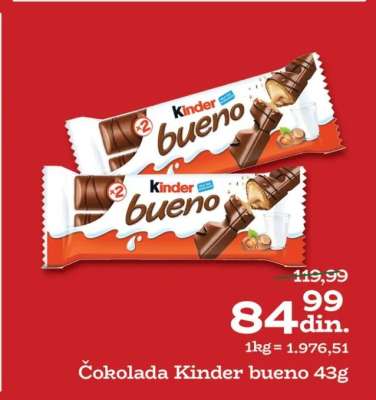Čokolada Kinder bueno 43g