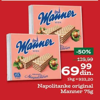 Napolitanke original Manner 75g