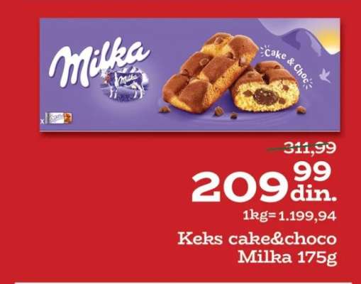 Keks cake&choco Milka 175g