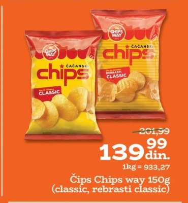 Čips Chips way 150g