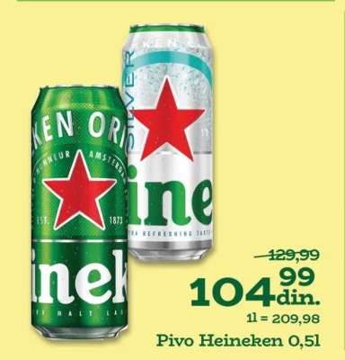 Pivo Heineken 0,5l
