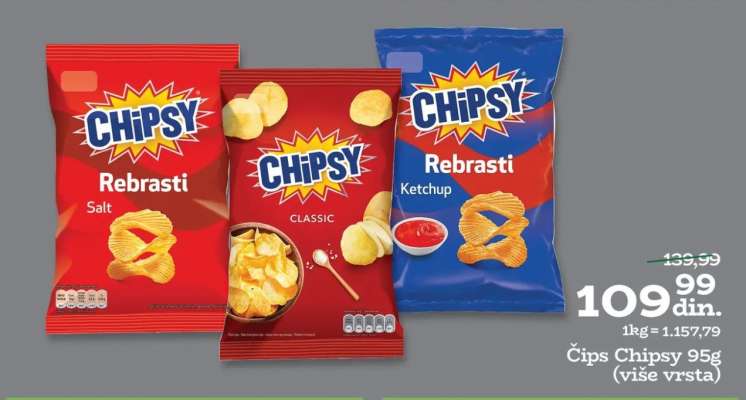 Čips Chipsy 95g