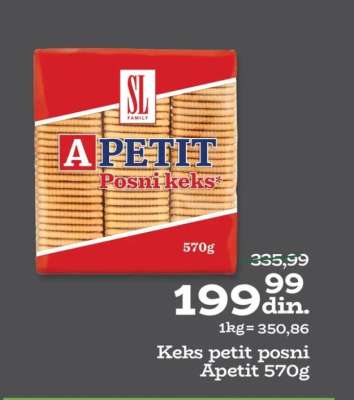 Keks petit posni Apetit 570g