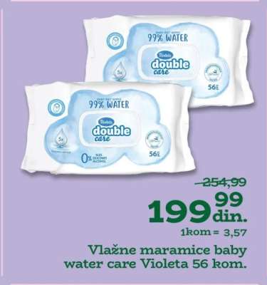 Vlažne maramice baby water care Violeta 56 kom.