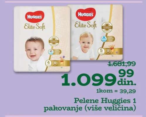 Pelene Huggies 1 pakovanje (više veličina)