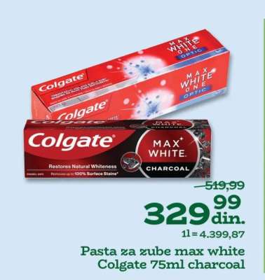Pasta za zube max white Colgate 75ml charcoal