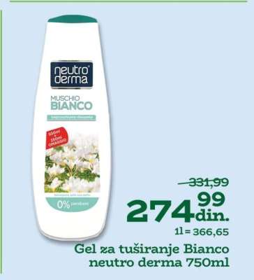 Gel za tuširanje bianco Neutro derma 750ml