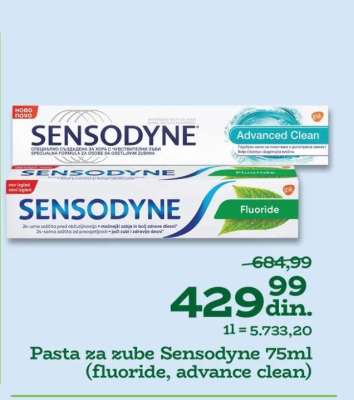Pasta za zube Sensodyne 75ml (fluoride, advance clean)
