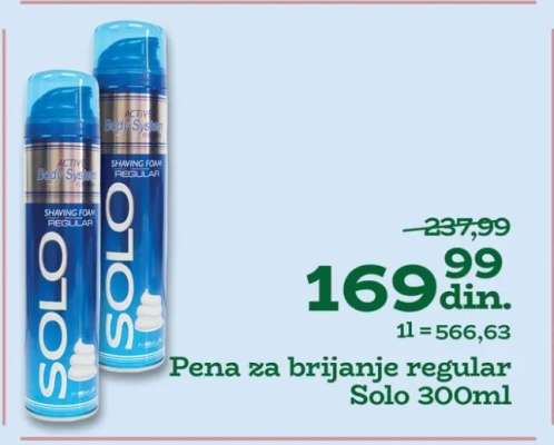 Pena za brijanje regular Solo 300ml